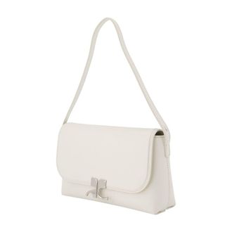 Courr&egrave;ges Womens Shoulder Bag White Cowhide