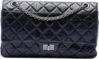 Chanel Pre-owned Vintage Double Flap Shoulder Bag - Dames - Vintage Schoudertas - Zwart - ONE Size - Leer - Vintage