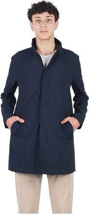 People of Shibuya Blauwe Lange Waterdichte Jas - Heren - Parka Jassen - Blauw - M - Jassen