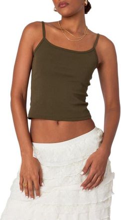 Edikted Deanna Crop Camisole in Olive at Nordstrom, Size X-Small