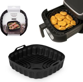 KASANOVA Teglia 22x22 cm silicone per friggitrice ad aria nera