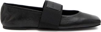 Givenchy Logo-appliqu&eacute;d Leather Ballet Flats - Black - 37 (IT37 / UK4)