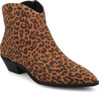 Journee Collection Taliah Western Ankle Boot - Wide Width Available in Leopard/camel at Nordstrom Rack, Size 8.5