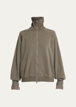 Brunello Cucinelli Monili Silk Cuffs Travel Zip-Up Jacket