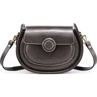 OLD TREND Begonia Genuine Leather Vintage Compact Crossbody in Grey at Nordstrom