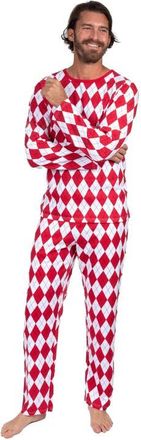 Leveret Mens Loose Fit Cotton Matching Family Holiday Pajamas, Classic & Geometric Patterns in Argyle Red & White at Nordstrom, Size Xx-Large