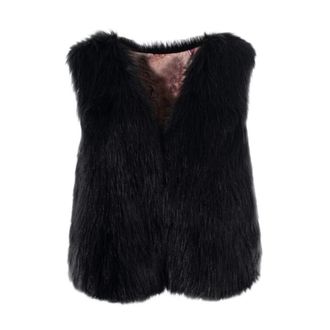 Generic Fleece Gilet Women - Faux Fur Vest Winter Warm Sleeveless Jacket Fashionable Faux Fur Waistcoat Skin-Friendly Lightweight Coat WomenS Elegant Vest Cas