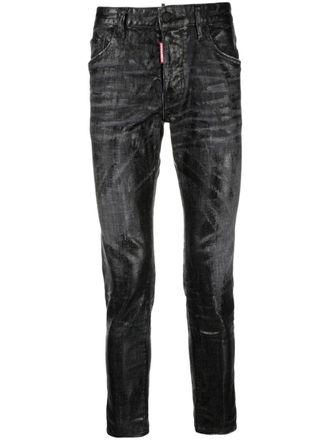 Dsquared2 mid-rise ripped skinny jeans - men - Cotton/Spandex/Elastane/Polyester/Cotton - 50 - Black