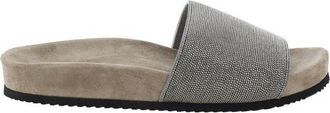 Brunello Cucinelli Brown Fabric Womens Sandals