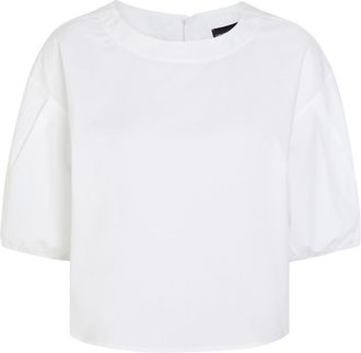 Emporio Armani Round-neck Cotton Blouse - White - 42 (UK10 / S)