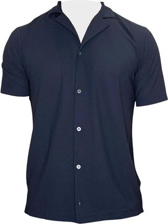 Zanone Polo Shirts - Heren - Korte mouwen Overhemden - Blauw - 3XL - Katoen - Overhemden