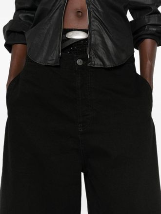 The Attico Denim Bermuda Shorts - Black