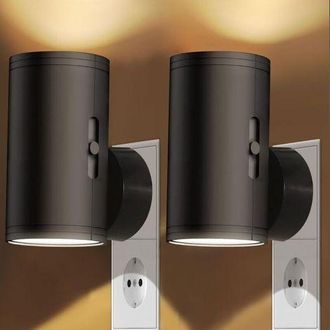OEM Juego De 2 Luces Nocturnas Led, Luces Nocturnas Led Enchufables Con Control T&aacute;ctil, Luces Nocturnas Plug And Play Para Cocina, Pasillo, Escaleras, Sal