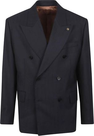 Versace Jassen - Heren - Blazers - Blauw - L - Wol - Jassen