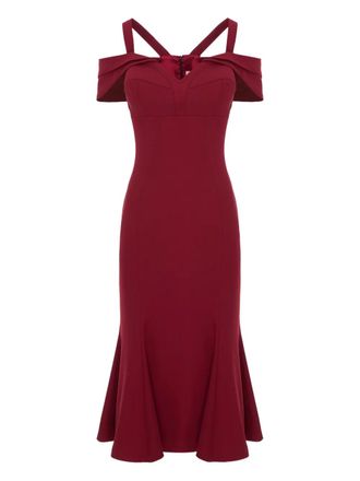 Murmur Candy V-neck midi dress - Red