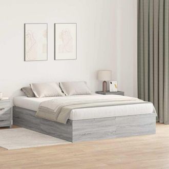 vidaXL Struttura del letto Grigio sonoma 190 x 135 x 31.5 cm - Vidaxl