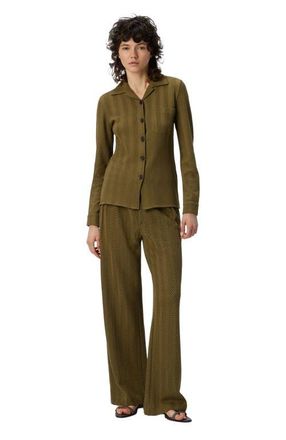 Missoni Slim Shirt With Zigzag Pattern in Green at Nordstrom, Size 44 It