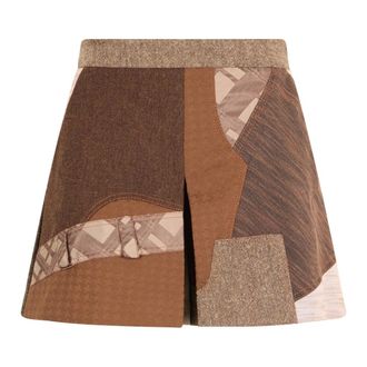 Moschino Shorts Patchwork a Vita Alta - - Shorts - Donna - Marrone - S