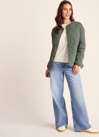 TOG24 Cleadon Womens Shower Resistant Lightweight Insulated Jacket - Pale Khaki - Size 18 UK