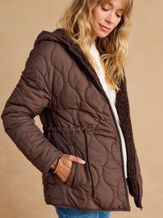 Envie de Fraise Wendbare Umstandsjacke / Tragejacke ENVIE DE FRAISE mit Recycling-Polyester schokolade
