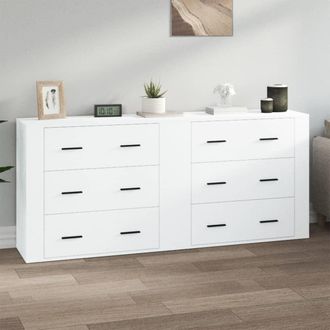 vidaXL Aparadores 2 Piezas Madera Contrachapada Blanco Vidaxl