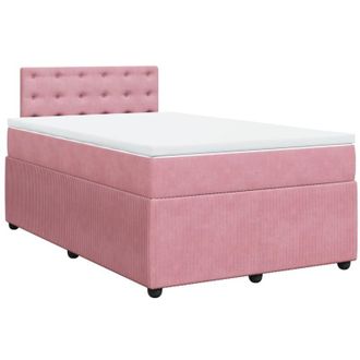 vidaXL Cama Box Spring Con Colch&oacute;n Terciopelo Rosa 120x190 Cm Vidaxl