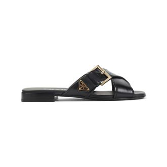 Prada Black Leather Sandals