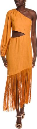 Le Superbe Fringe With Benefits Linen-Blend Maxi Dress