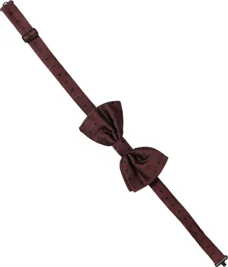 Dolce & Gabbana Polka-Dot Silk Bow Tie - Burgundy