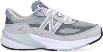 New Balance Tonal Grey Leather And Mesh Sneakers