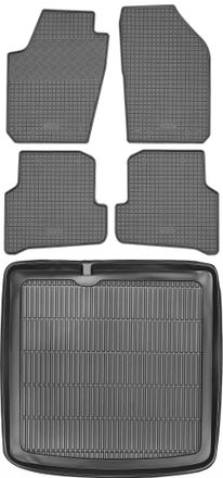 OEM Skoda Fabia Iii Kombi A Partir De 2014 Set - Alfombrillas De Goma Para Coche + Alfombrilla Para Maletero