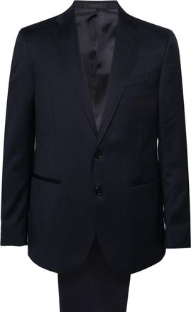 Corneliani single-breasted wool suit - men - Cupro/Virgin Wool/Viscose - 50 - Blue