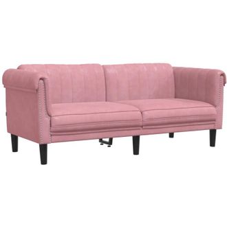 vidaXL Sof&aacute; De 2 Plazas Terciopelo Rosa Vidaxl