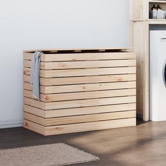vidaXL Cesto Para La Ropa Sucia Madera Maciza De Pino 88,5x44x66 Cm Vidaxl