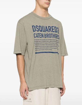 Dsquared2 Mens Loose Fit Logo T-Shirt Green Clothing > Polo & T-Shirts