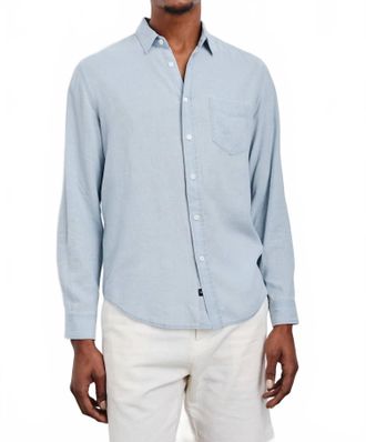 Rails Mykonos Long Sleeve Button Down Shirt In Blue Lag