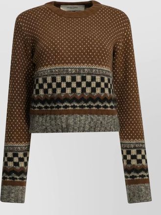 Golden Goose wool alpaca geometric printed cropped crewneck sweater