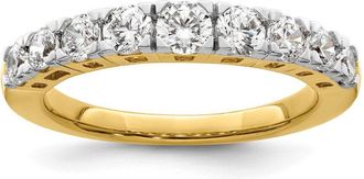 Diamond2Deal 14k Yellow Gold Lab Grown Diamond 9-Stone Band Ring 1Ct Clarity- VS Color- G-H