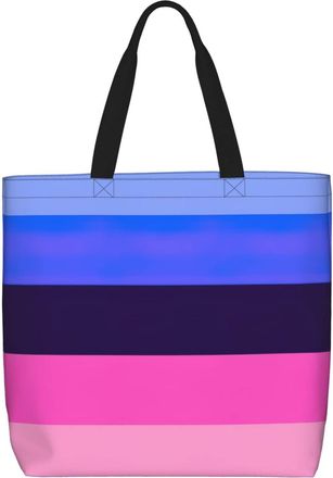 Generic Women Handbag Omnisexual Pride Lgbt Gay Flag Pansexuality Women Tote Bag Waterproof Reusable Shoulder Bags, For Christmas, Birthday, School, Work, Wed