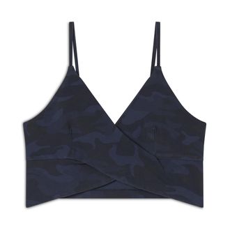 Freddy Top cropped fantasia camo con incroci frontali