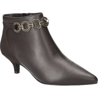 Easy Street Jinx Pointed Toe Kitten Heel Bootie in Brown-Lamy at Nordstrom Rack, Size 10