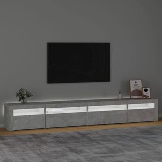 Berkfield Home TV Cabinet with LED Lights Concrete Grey 270x35x40 cm | Size: 270 x 35 x 40 cm
