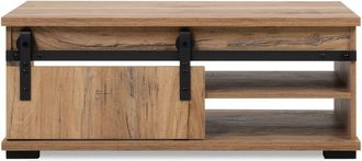 Calicosy Mesa de centro con puerta corredera 100 cm - Acabado madera clara