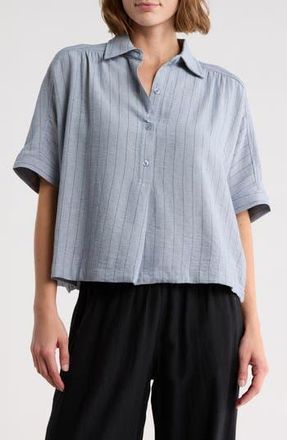 Max Studio Stripe Top in Denim/Black Stripe at Nordstrom Rack, Size X-Small
