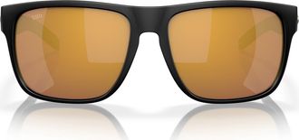 Costa 59mm Polarized Square Sunglasses in Matte Black/Gold Mirror at Nordstrom