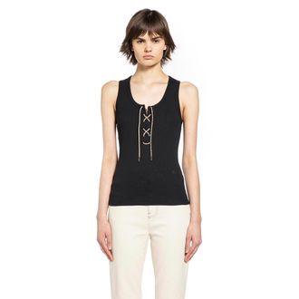 Burberry Lace-Up Cotton Tank Top