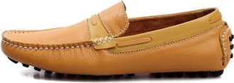 Generic Cesisan Loafer Shoes Driving Moccasins for Men Genuine Leather Stitching Details Round Toe Flat Heel Flexible Soft Casual Slip On for Any Attire (Colo