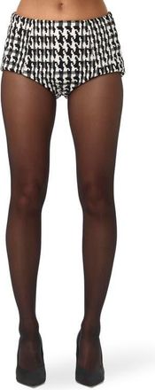 Naked Wardrobe Houndstooth Shorts in Black/White at Nordstrom, Size X-Small