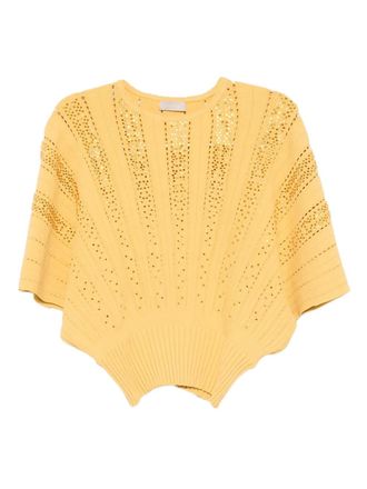 Elie Saab crystal-embellished top - Yellow