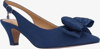 J. Rene&eacute; Womens Weslee Satin Pump Heels In Navy
